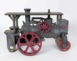 Vintage Cast Iron Huber Steam Road Roller Toy