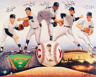 Yankees Cy Young Winners Signed Limited Edition Print