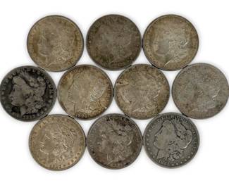 (10) Morgan Silver Dollars