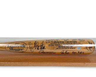 Signed Nolan Ryan's 7 No-Hitters Louisville Slugger Bat