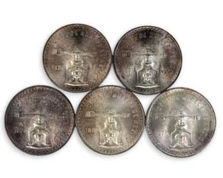(5) Sterling Mexican Troy Ounce Silver Coins