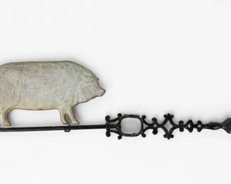 Antique Silver Pig Weathervane