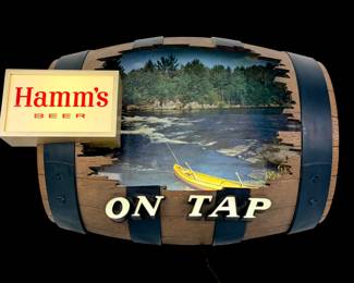 "Hamm's Beer" Barrel Sign