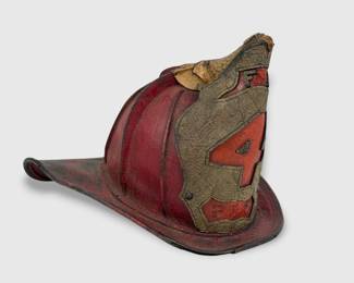 Antique Leather Firemans Helmet