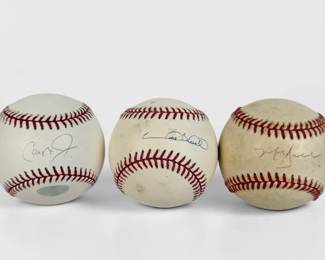 (3) Signed Major & National League Baseballs (D)