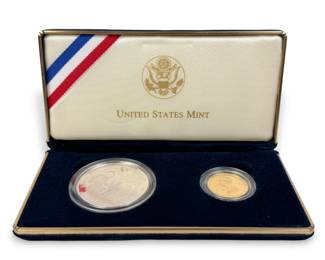 1996 Smithsonian Anniversary $5 Gold & $1 Silver Proof Set