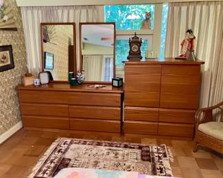 Danish modern teak dresser and chest
