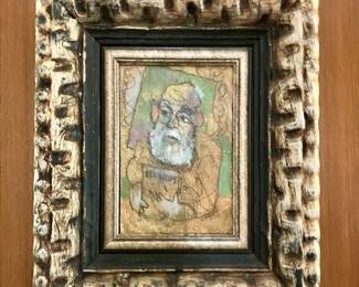 “Self Portrait with Playboy” by John “Jake” Wagnon oil on canvas