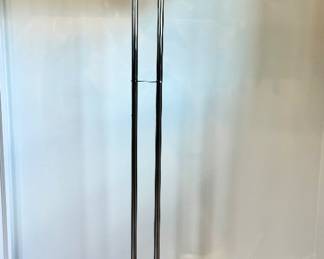 $300 - Black and chrome floor lamp with teardrop crystals - 16L x 59H.