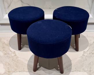 $48/each - Blue corded footstools, 16 x 16 x 17.
