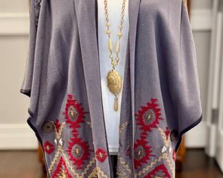 SOLD- JW Los Angeles (sub brand of Johnny Was) draped cardigan, size xs