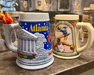 ($10 - 1996 Centennial Olympic stein) ($12- 1992 US Olympic team stein)