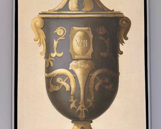 $1,200 Authentic Vitorio Spendore Ornamental urn displaying Roman Numeral “VII”, 36” x 60” (#12)