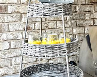 $40 - Three tiered wicker tray - 15.5L x 28H