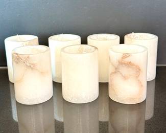 $120/set of 7- Alabaster votive candle holders, 3x4