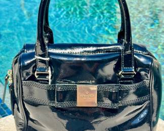 $100 - Kate Spade black patent leather handbag 10"
