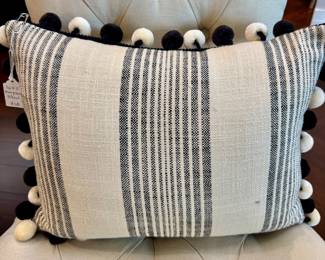 $28 - Pom pom pillow, 16” x 11”