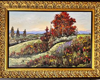 $600 - Decorative landscape oil large format art, 45” x 33” (#8)