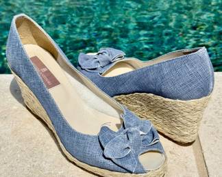 $100 - Clorinda Antoinori denim wedge, size 38