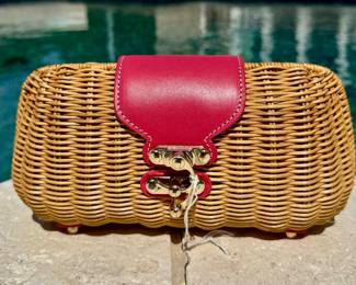 $40 - J McLaughlin wicker clutch crossbody 9.5"
