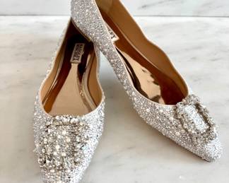 $110 - Badgley Mischka embellished flats, size 8.5