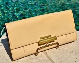 $200 - Reed Krakoff patent leather T-pin clutch 10.5"