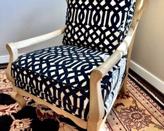 $550 - Custom upholstered French Provencial style, oversized, armchair - 30x28x39