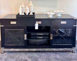 $450 - Lexington Furniture Black Ice Collection media cabinet - 63L x 20W x 32H