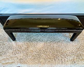 $150 - Black accent bench with nailhead trim - 52L x 14W x 17H