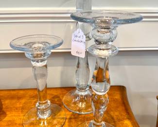 $80 - Set of 3 candlesticks, 9”, 11” and 14” tall