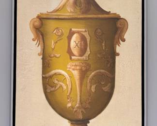 $1,200 - Authentic Vitorio Splendor Omamental urn displaying Roman numeral “XI”, 36” x 60” (#11)