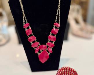 $10/each - Chunky pink necklace and bracelet.
