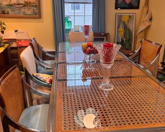 Milo Bachman style dining room table and chairs 