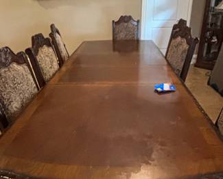 Traditional Formal Dining Room Set with Carved Chairs