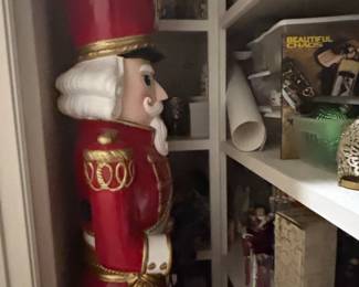Large Decorative Red and Gold Soldier Nutcracker Statue