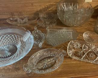 Glass & Crystal trays, platters, & bowls