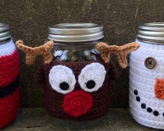 Mason jar Christmas crocheting ideas