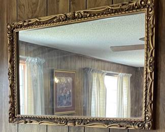 Gold trim mirror