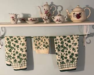 Shelf and mini tea set