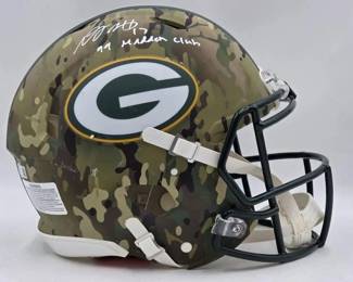 Packers helmet signed Adams
