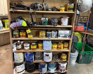 Various wood stains & paint (cheap)