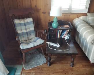 Rocking chair; end table