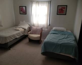Twin beds; comfortable chair