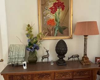 AsianStyle Carved Wood Credenza