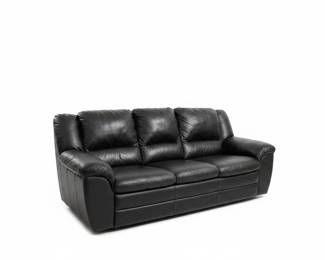 Black Leather Reclining Loveseat