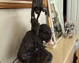 After Frederic Remington The Buffalo Horse Bronze Sculpture second image