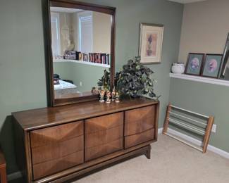 MCM bedroom set in the basement bedroom.