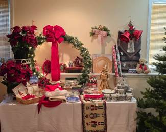 Christmas highlights include: a way big tree, unlit currently, a wreath bigger than Fat Albert, a nutcracker table runner and your mom! I'm kidding. "Your Mom!" is my favorite joke.