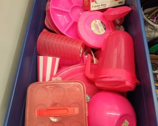 Tote of Party Supplies