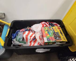 Tote of Party Supplies